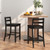 Wooden Bar Stools Set Of 2 With Ergonomic Backrest And Footrest-Black JV11571DK By CW