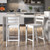 Wooden Bar Stools Set Of 2 With Ergonomic Backrest And Footrest White Jv11571Wh By Cw