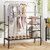 Rolling Double Rods Garment Rack With Height Adjustable Hanging Bars-Silver JZ10244SL By CW