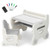 Kids Drawing Table And Chair Set With Watercolor Pens And Blackboard Eraser-Gray TP10119GR By CW