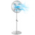 16 Inch Pedestal Standing Fan Oscillating Pedestal Fan With 3 Speeds And Adjustable Height-Silver ES10357US-SL By CW