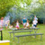 6 Ft Picnic Table Bench Set Dining Table And 2 Benches With Metal Frame And Hdpe Tabletop-Green NP11266LS+ By CW