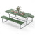 6 Ft Picnic Table Bench Set Dining Table And 2 Benches With Metal Frame And Hdpe Tabletop-Green NP11266LS+ By CW