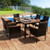 7 Pieces Rattan Patio Dining Set With Stackable Chairs And Umbrella Hole Hw71505Bn By Cw