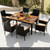 7 Pieces Rattan Patio Dining Set With Stackable Chairs And Umbrella Hole HW71505BN+ By CW