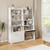6-Tier Bookcase Freestanding Ladder Bookshelf With 2 Adjustable Shelves And Flip Up Door-White JV11686WH By CW