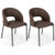 Dining Chair Set Of 2 With High-Density Sponge Cushion And Pu Leather-Brown JV11537BN-2 By CW