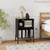 Record Player Stand With Record Storage Shelf And Charging Station-Black JV11192US-DK By CW
