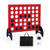 Wooden 4-In-A-Row Game Set With 42 Pcs Chips And 600D Oxford Fabric Carrying Bag-Red UY10058RE By CW