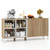 63 Inches Buffet Sideboard With 4 Compartments And Push-To-Open Cabinet-Natural JV11707OK+ By CW