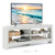 Corner Tv Stand With Power Outlet And 4 Open Storage Shelves-White HV10492US-WH By CW