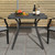 32 Inch Patio Dining Table Metal Square Table For Dining With 4 Curved Legs Gray Np11691Gr By Cw