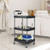 3 Layer Detailing Tool Utility Cart Tool Organizer Mobile Rolling Cart With Multiple Divider-Black TH10077DK By CW