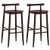 Wooden Bar Chair Set Of 2 With Backrest And Footrest For Home Restaurant Cafe-Brown JV11683BN-35 By CW