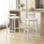 Wooden Bar Chair Set Of 2 With Backrest And Footrest For Home Restaurant Cafe White Jv11683Wh 35 By Cw