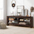 Corner Tv Stand With Power Outlet And 4 Open Storage Shelves-Brown HV10492US-BN By CW
