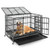 48 Inch Foldable Heavy-Duty Metal Dog Cage With Lockable Rolling Casters And Tray-48 Inches PU10040BK By CW