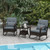 3 Piece Outdoor Rocking Set With Tempered Glass Coffee Table For Backyard Poolside Gray Hw71689Gr By Cw
