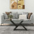 47 Inch Rectangle Glass Coffee Table Modern Center Table With Tempered Glass Tabletop Black Jv11639Dk By Cw