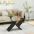 47 Inch Rectangle Glass Coffee Table Modern Center Table With Tempered Glass Tabletop-Black JV11639DK By CW