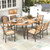79 Inch Oval Patio Dining Table With Umbrella Hole And Acacia Wood Tabletop For 8 People Hw72246 By Cw