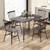 5 Piece Dining Table Set For 4 With 360 Swivel Feet For Small Place Grey Oak Kc56977Gr By Cw