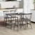 5-Piece Dining Table Set For 4 With 360° Swivel Feet For Small Place-Grey Oak KC56977GR By CW
