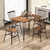 5 Piece Dining Table Set For 4 With 360 Swivel Feet For Small Place Walnut And Black Brown Kc56977Wt By Cw