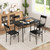 5 Piece Dining Table Set For 4 With Kitchen Table And 4 Dining Chairs Black Kc56978Bk By Cw