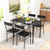 5-Piece Dining Table Set For 4 With Kitchen Table And 4 Dining Chairs-Black KC56978BK By CW