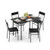 5-Piece Dining Table Set For 4 With Kitchen Table And 4 Dining Chairs-Black KC56978BK By CW