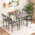5-Piece Dining Table Set For 4 With Kitchen Table And 4 Dining Chairs-Gray KC56978GR By CW