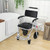 4-In-1 Foldable Bedside Commode Chair With Brakes And Bucket And Footrest JH10024 By CW