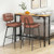 Set Of 2 Bar Stools With Padded Seat And Footrest For Kitchen Island Brown And Black Jv11582Bn 2 By Cw