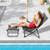 Patio Folding Sling Chair With Ottoman Footrest And Removable Cushion-Gray NP11407GR By CW