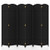 6-Panel Room Divider 5.6 Ft Tall Folding Privacy Screen With Hand-Woven Texture-Black JV11389DK By CW