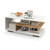 Rectangular Coffee Table With L-Shaped Middle Shelf-White JV11328WH By CW