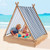 49 X 48 Inch Kids Wooden Sandbox With Cover And 2 Bench Seats NP11825 By CW