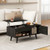 Lift Top Coffee Table With Storage And Hidden Compartment Black Jv11156Dk By Cw