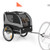 Dog Bike Trailer Foldable Pet Cart With 3 Entrances For Travel-Gray PW10028GR By CW
