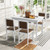 5-Piece Dining Set For 4 With Rubber Wood Legs For Small Dining Room-White KC57178WH By CW