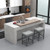 24 5 Inches Linen Fabric Saddle Stools Set Of 2 With Cushioned Seat Gray Jv11862Gr By Cw