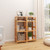 4-Tier Bookshelf Rubber Wood Bookcase With Side Fences For Living Room-14 Inches JV11830 By CW