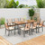 9 Piece Patio Dining Set 35 5 Inch Acacia Wood Table With Umbrella Hole And 24 Inch Wide Chairs Hw71586 4 Hw72102 By Cw