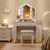 Makeup Vanity Table Set With Lighted Mirror And Drawers-White HU10789WH By CW