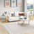 3-Piece Coffee Table Set Round Coffee Table And 2Pcs Square End Tables-White And Gold JV11013WH By CW