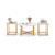 3-Piece Coffee Table Set Round Coffee Table And 2Pcs Square End Tables-White And Gold JV11013WH By CW