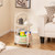 Modern Sofa Side Table On Lockable Wheels For Living Room Bedroom Study-White JV11723WH By CW
