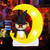 Inflatable Owl On Moon Led Lighted Halloween Decoration With Large Moon And Wizard Owl CM24939US By CW
