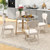 42 Inches Round Glass Dining Table With Tempered Glass Tabletop And Rubber Wood Legs-Natural KC57307NA By CW